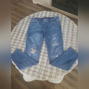White House Black Market rip jeans used good condition sz8 the skinny, stretch